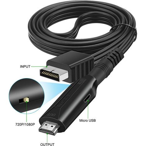 Câble HDMI PS1/PS2 avec synchronisation audio-vidéo, adaptateur pour PlayStation 1 et 2, connexion haute définition (1/5)
