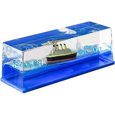 Schwimmende Flasche in Form eines Kreuzfahrtschiffs, Bürodekoration, Geburtstagsgeschenk für Männer – 14,6 x 5,4 cm (1/3)