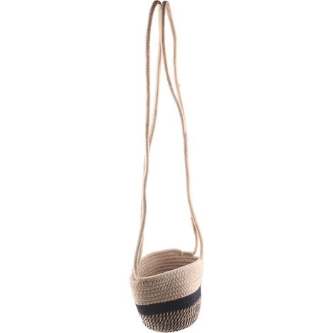 Support suspendu pour pot de fleurs tressé, panier à plantes d'intérieur, support pour pot de fleurs suspendu en corde de coton, organisateur de rangement pour plantes (1/5)