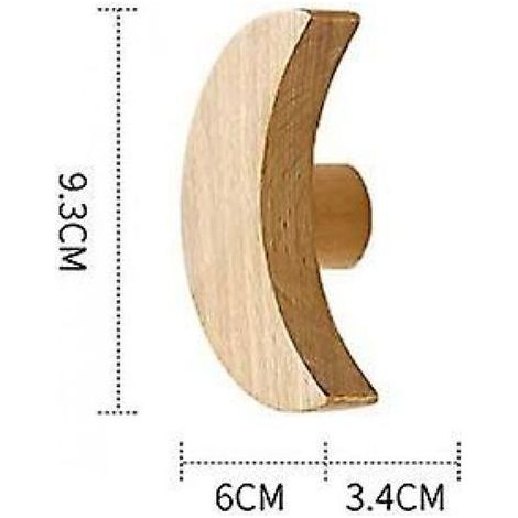 Crochets muraux en bois pour enfants, porte-manteaux muraux, peuvent suspendre sacs, serviettes et manteaux, décoration de style nordique (lot de 2) (1/3)
