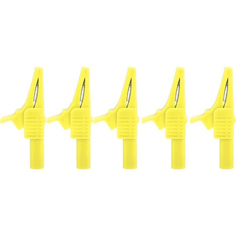 5 Stück J.60039 Sicherheitsprüfklemmen, multifunktionale Sicherheitsprüfklemmen mit 4-mm-Buchse für elektronische Instrumente, gelb (1/5)