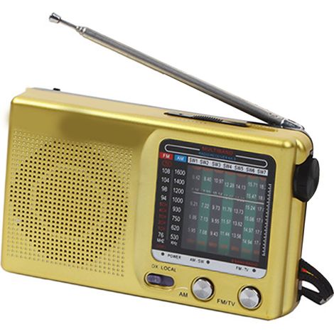 Radio portable numérique rétro multifonction à bande complète, mini récepteur radio