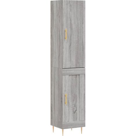 vidaXL Credenza Grigio Sonoma 34,5x34x180 cm in Legno Multistrato (1/5)