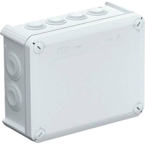 CAJA DE CONEXIONES T160 PARA HABITACIONES HÚMEDAS OBO BETTERMANN RAL 7035 IP66 190X150X77MM 2007093 (1/2)