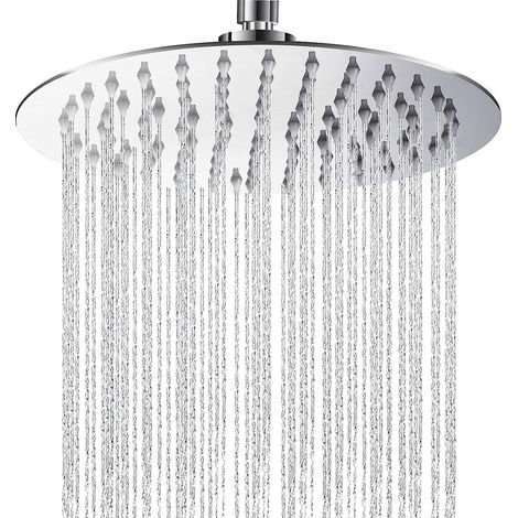 8 Zoll Regendusche Edelstahl mit Anti-Kalk-Düsen, Wassersparend, Chrom-Finish (1/5)