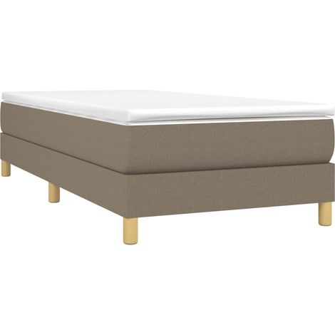 vidaXL Giroletto a Molle con Materasso Tortora 100x200 cm in Tessuto (1/4)