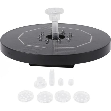Solarbetriebener Schwimmbrunnen mit LED-Beleuchtung für Vogelteiche, 120 cm hoch, 3000-mAh-Akku, Solar-Wasserbrunnen