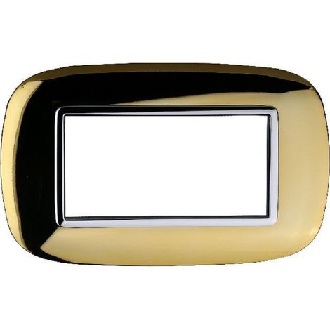 Plaque Ovale 3 4 6 Modules Couleur Or Poli Compatible Avec Bticino Axolute