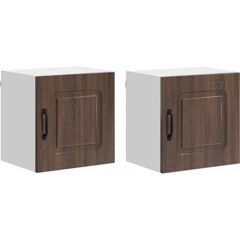 Maison Exclusive - Panel de lavaplatos Kalmar 2 pcs Roble Marrón