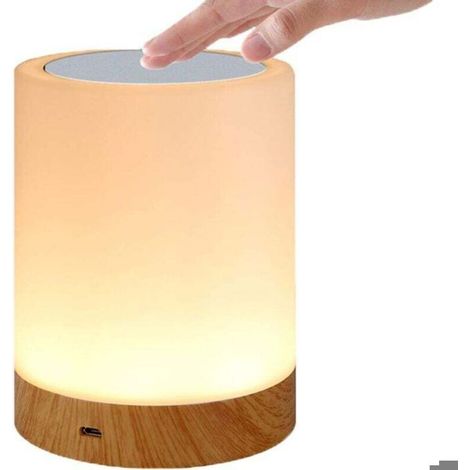 Lampe de chevet - OKZ - LED RVB tactile - Multicolore - Rechargeable USB - Port de charge (1/4)