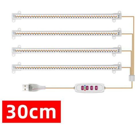 Lampe de culture LED - Croissance Floraison - Rechargeable USB - 5 modes réglables - 30 cm (1/4)