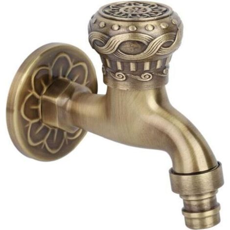 Robinet D'Eau De Première Qualité En Laiton Durable Évier De Cuisine Antique Robinet D'Eau Du Robinet De Bronze Poignée En Métal Poignée G1 / 2 Connexion (1/4)