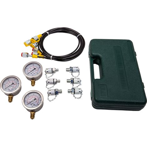 3 Gauges Hydraulic Nitrogen Accumulator Charging System Pressure Gauge Test Kit (1/5)