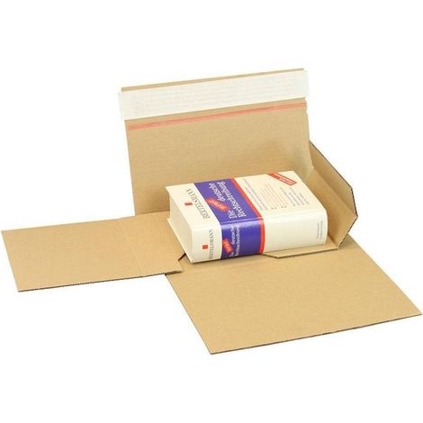Buchverpackung Drehfix SK-Verschluss Maße 220x160x10-50mm Q.1.20 B A5 braun (1/2)