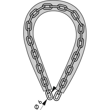 Cadena antirrobo LOOPS, longitud 0.60m, diámetro 6 mm.