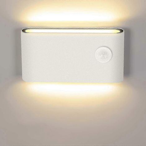 Applique murale LED 12 W avec détecteur de mouvement, applique moderne intérieure/extérieure blanc chaud 3000 K, étanchéité IP65, applique à induction pour cages d'escalier, couloirs, balcons (1/4)