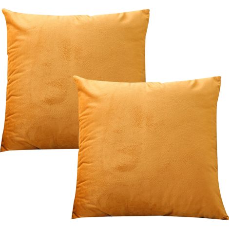 Lot de 2 Housses de coussin, fermeture éclair invisible, coton doux, 45 x 45 cm, pour salon chambre (1/5)