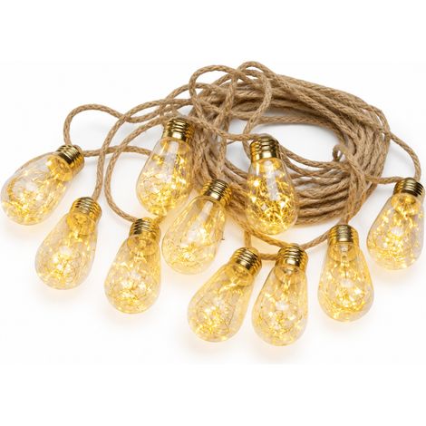 Guirlande Lumineuse Solaire 40 Ampoules Rondes Blanc Chaud, 8 Modes, Rechargeable USB, Télécommande, Extérieur Étanche (1/5)