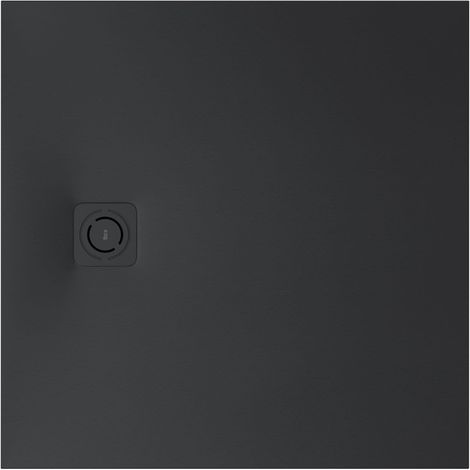 Receveur de douche extra plat en Stonex® "Terran-N"+Grille "Twist"-800x800mm - Noir (1/2)