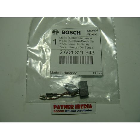 Repuesto original BOSCH 2604321943 Juego de escobillas de carbono