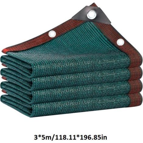 Tela de sombra de 35 m, con forma de vela, protección UV, parasol exterior rectangular perforado para balcón o patio, color verde. (1/5)