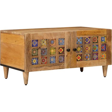 Coffee Table Natural 80 x 50 x 40 cm Solid Mango Wood vidaXL