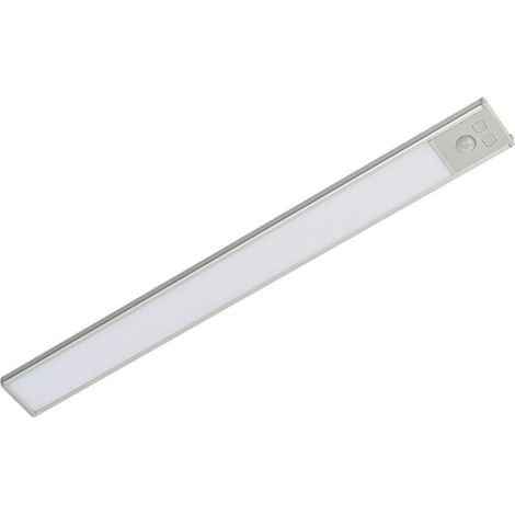 Éclairage de cuisine sous meuble 20 cm, LED rechargeable 1500 mAh, éclairage sous comptoir 6500 K, intensité variable, détecteur de mouvement, veilleuses d'intérieur, lot de 2, argent (1/4)