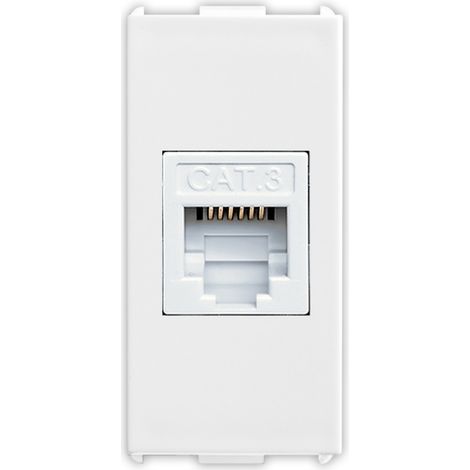 Presa telefonica RJ12 1 plug 6-6 Bianco serie Pixia Master 11216