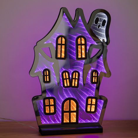 39cm Light up Halloween Haunted House Infinity Light Decoration with LEDs (1/5)