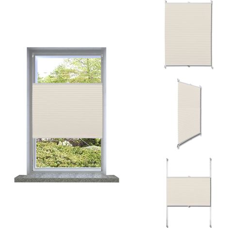 Plissee Rollo Jalousie Plisseerollo 90x150cm Creme - Plissee - Rollladen - Sonnenschutz - Sicht Schutz - Fensterdekoration (1/5)
