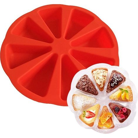 Moule À Gâteau En Silicone - 8 Cavités Triangulaires - Pour Pâtisserie, Savons Et Gelées - 27,5 x 4 cm (1/5)