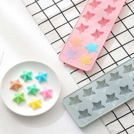 12 trous étoiles 3d fait à la main Flexible Silicone savon moule bricolage chocolat Biscuit moule savon Stome moule gâteau décors (1/4)
