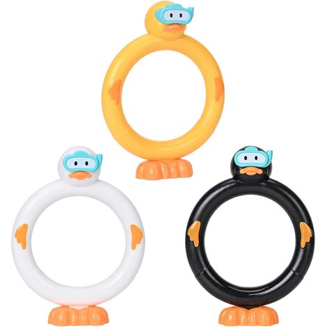 Lot de 3 jouets de piscine en forme de canard - Anneaux de plongée sous-marins pour enfants de 3 à 12 ans (garçons et filles) - Amusants tout l'été (1/5)