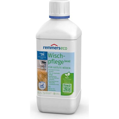 Remmers Wischpflege für geölte Böden [eco], 1 Liter, Bodenpflegemittel für geölten und gewachsten Holzboden, Parkett oder Korkboden, nachhaltig, vegan (1/3)