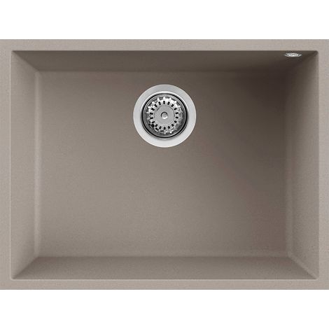 Lavello Elleci Incasso 1 vasca 58x44 Quadra 110 Sottotop Granitek Grigio Tortora LGQ11043BSO (1/3)