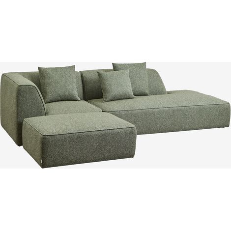 SKLUM Cardea 2-teiliges modulares Ecksofa mit Chaiselongue rechts und gepolstertem Hocker                                   