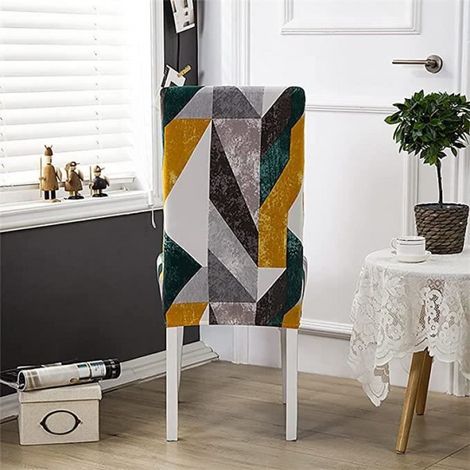 Housse de Chaise, 6 Pieces Extensible Amovible Lavable Moderne Couverture de Chaise (1/4)