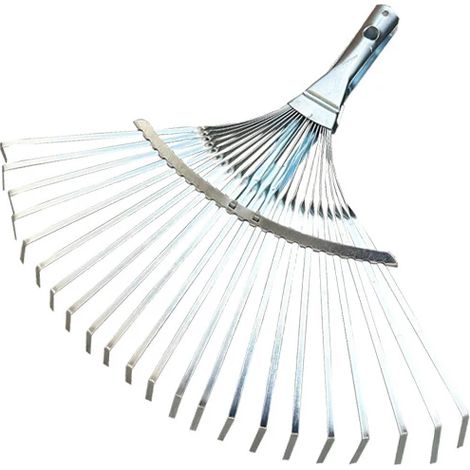 (Râteau à foin) 1 râteau de jardin réglable et extensible pour un ramassage efficace des feuilles. Léger et adapté à une utilisation sur la pelouse et dans le jardin. (1/5)