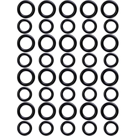 TKYPZY Lot de 40 joints toriques pour nettoyeur haute pression pour coupleurs rapides de 6,35 mm et 9,5 mm – Caoutchouc, haute température, facile à installer, noir, 50,8 x 0,6 cm et 50,8 x 9,5 cm (1/5)