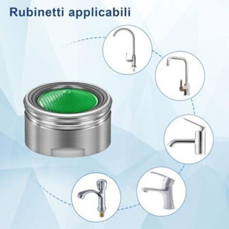 M24 Mousseur Robinet, 6 Pièces Mousseur Robinet Cuisine eau en Acier Inoxydable avec Filtre ABS, Filtration à Économie D'eau Aérate (1/5)