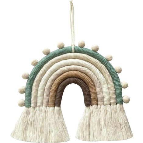 Tenture Murale Tissée au Motif d'arc-en-Ciel pour Dortoir d'enfant, Décoration de Fête, Décoration Murale Tissée à la Main, Style Nordique, Décoration Murale en Macramé (1/5)