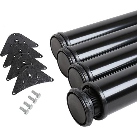 4er Set schwarze Tischbeine aus Stahl 1100mm Höhe ø 60mm Tischstempel Möbelfüsse (1/2)