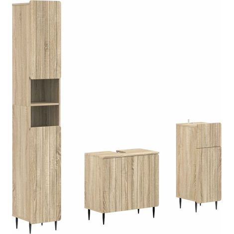 3-teiliges Badezimmer-Schranksystem ZWOLLE Holzwerkstoff vidaXL