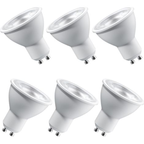 Ampoules LED GU10 à intensité variable, blanc froid 6 500 K, 630 lm, spot LED 7 W (équivalent halogène 50 W), pour cuisine, hotte, chambre, lot de 6 (1/4)