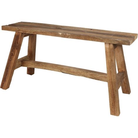 Rustikale Sitzbank aus Altholz 90x35cm Landhausbank Dielenbank Holzbank Bank bis 150kg belastbar - als Dekobank oder Blumenbank