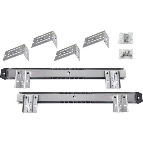 BUNTHAUS PA Tiroir de clavier coulissant 3 paires – Capacité 35 kg – Acier laminé à froid – Fixation par équerres réglables – Roulements à billes (1/5)