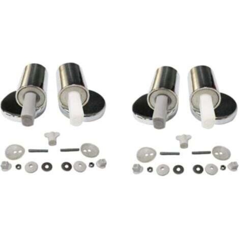 Lot de 4 charnières pour abattant WC – Alliage de zinc – Fermeture douce – Dégagement rapide – Compatible avec la plupart des toilettes (1/5)
