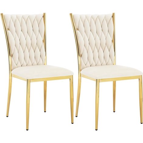 WOLTU Set 2 Sedie per Sala da Pranzo Design Moderne Velluto Beige (1/5)
