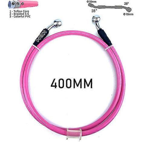 Durite de frein renforcée en acier inoxydable pour moto, pitbike, moto de route et quad, homologuée DOT, 40/95/110/220 cm - 400 mm (1/5)