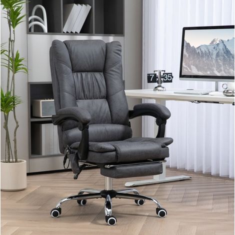 Sessel Stuhl Massagefunktion Wärme Dunkelgrau OKMYHOME (1/3)